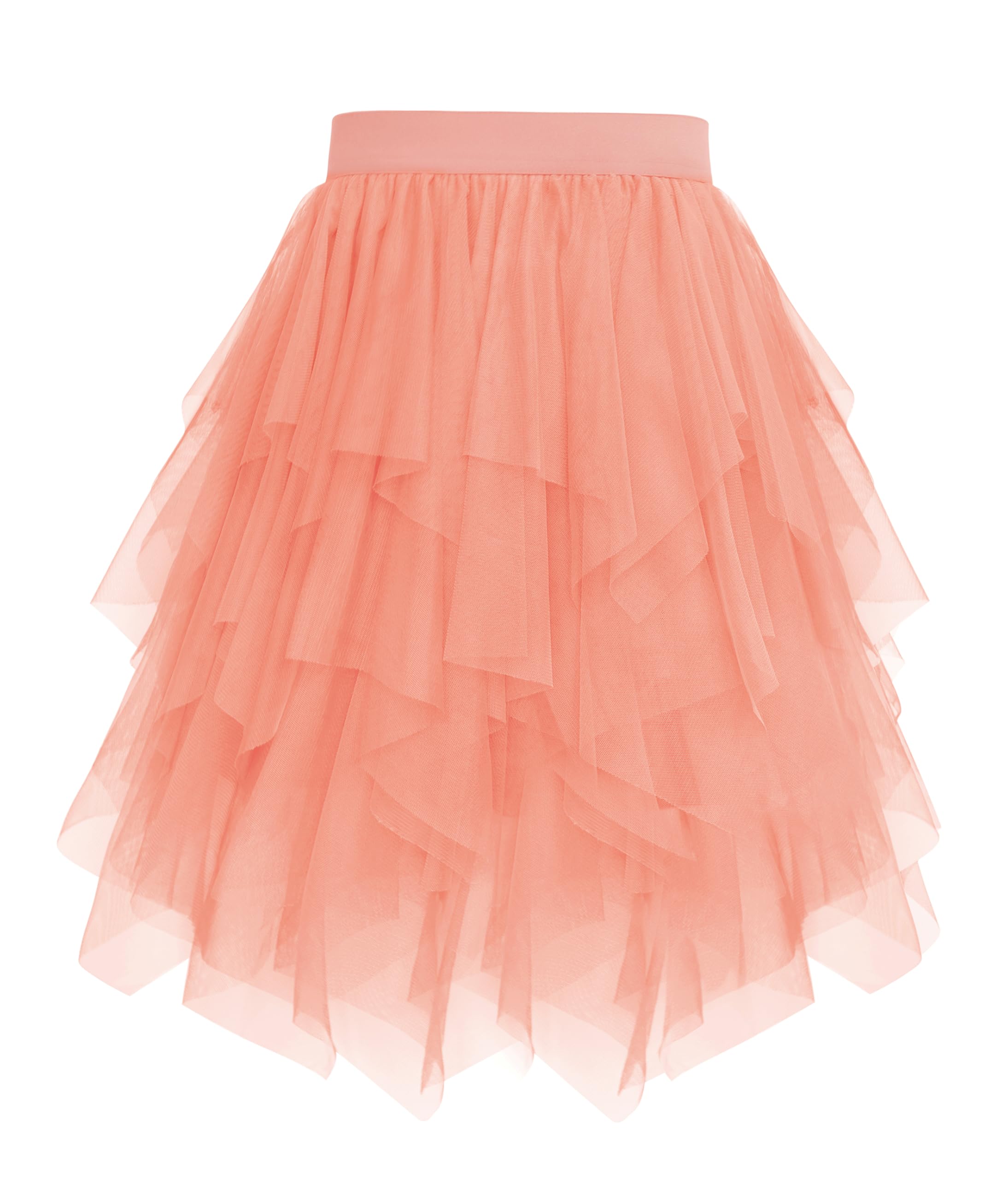 Vlazom Women's Tulle Tutu Skirts A-line Vintage Rockabilly Tutu Skirt 4 Layered Petticoat for Music Festivals, Carnivals, Holiday Parade,Halloween Orange, XXL-3XL