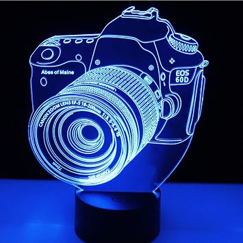 7 Color Changing Night Lamp 3D Atmosphere Bulbing Light 3D Visual Illusion LED Lamp for Kids Toy Christmas Birthday Gifts Camera