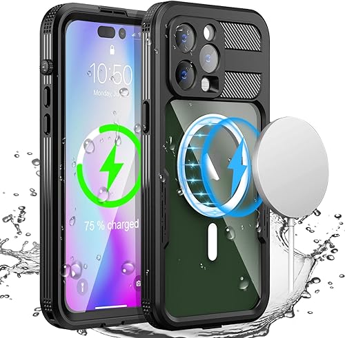 AICase Funda impermeable para iPhone 14 Pro Max (6.7 pulgadas) con MagSafe a prueba de nieve, polvo y golpes, protección de cuerpo completo con
