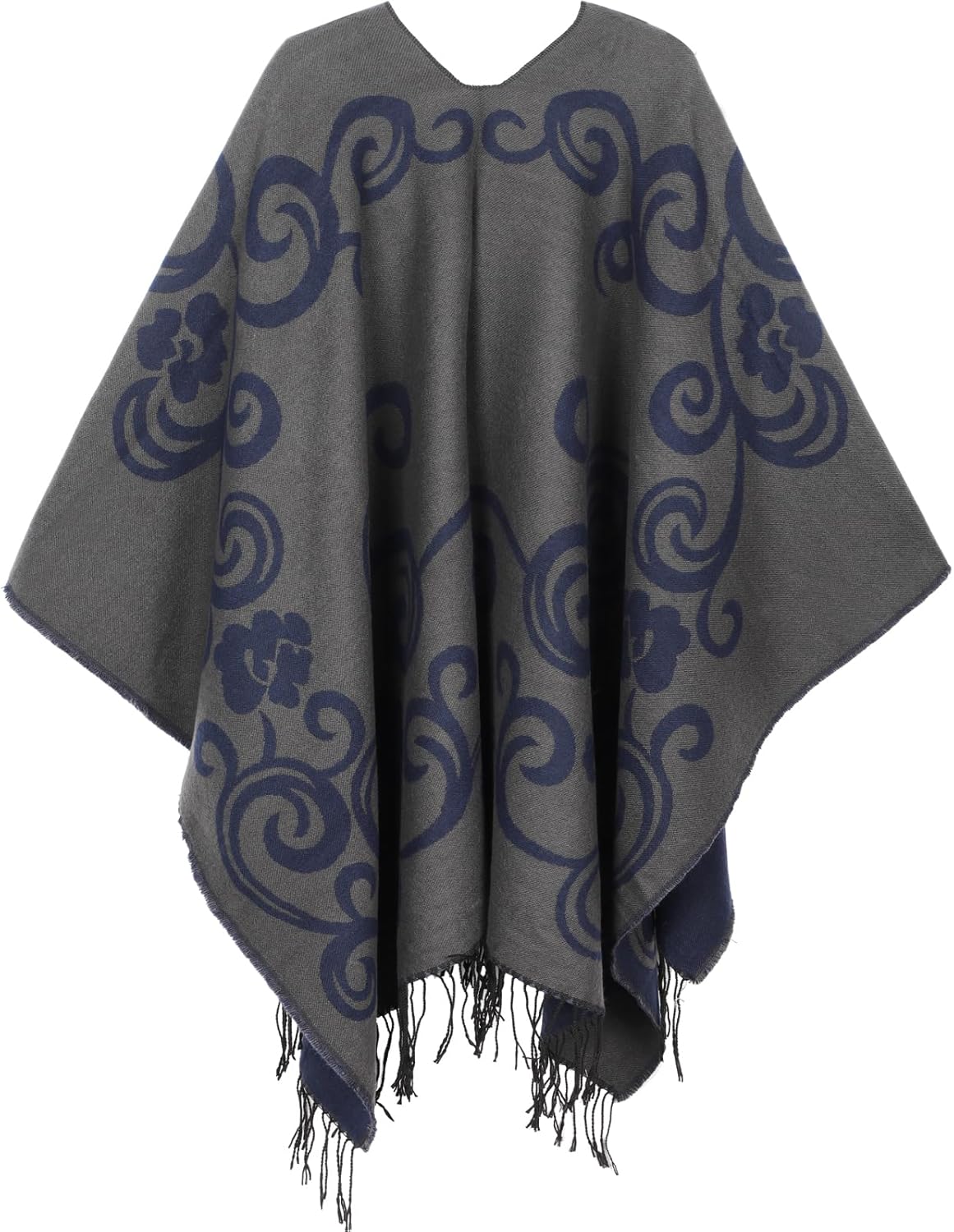 Women's Shawl Wraps Open Front Poncho Cape Oversized Sweaters Casual Cardigan Shawls for Fall Winter - Image 5