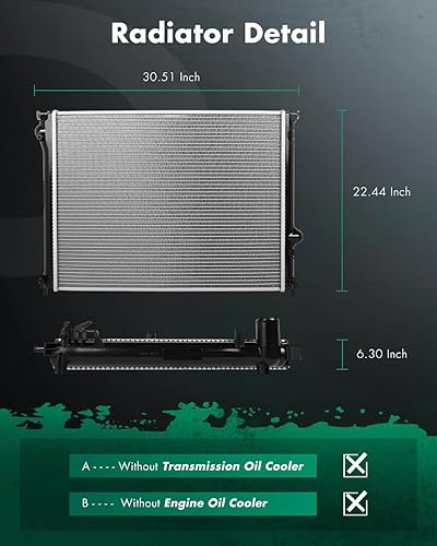 Vista 405 de SCITOO Reemplazo completo del radiador de aluminio para 1993-1998 para Toyota para T100 2.7L 3.0L 3.4L 2090 Radiador