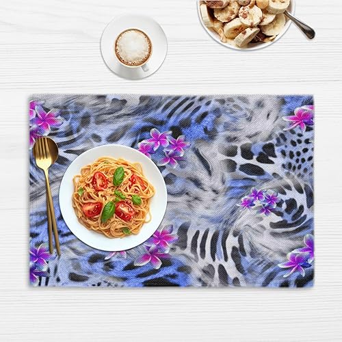 Miniatura 6 de Animal Prints Funny Placemats Set of 4 Table Mats Washable Placemat Waterproof Place Mats for Party Home Dining Table Decor 18x12 in