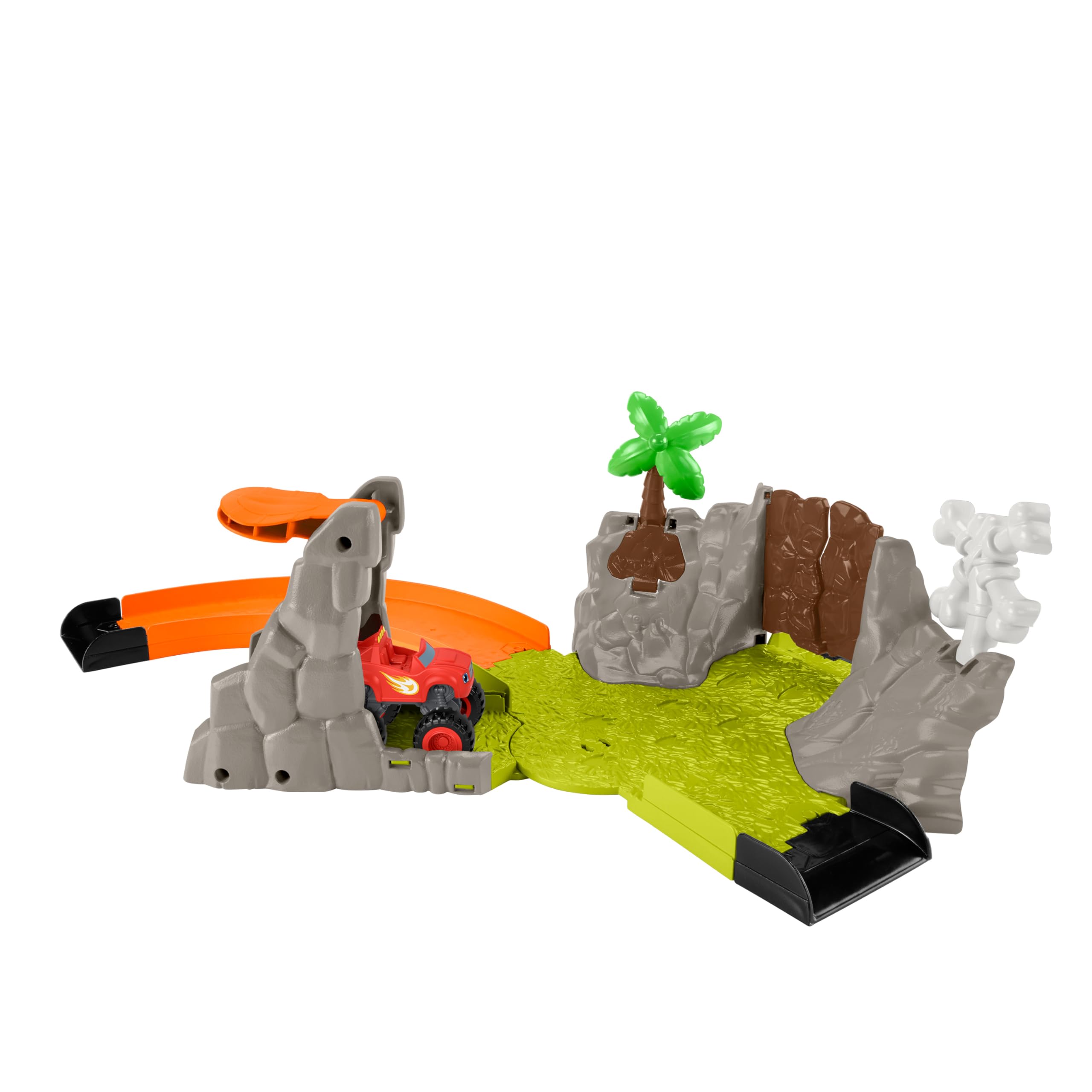 Fisher-Price Nickelodeon Blaze Slam & Soar Blaze – pista da corsa ricca di azione con 3 possibilità di avvio e 3 obiettivi di distruzione, per bambini dai 3 anni in su, HRB31