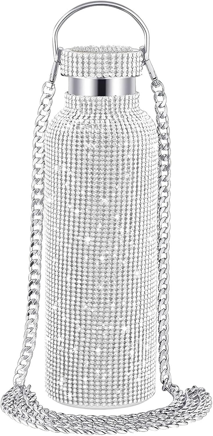 Rhinestone Water Bottle - 25 Oz Stainless Steel, Insulated Hydration Bottle with Sparkling Stones