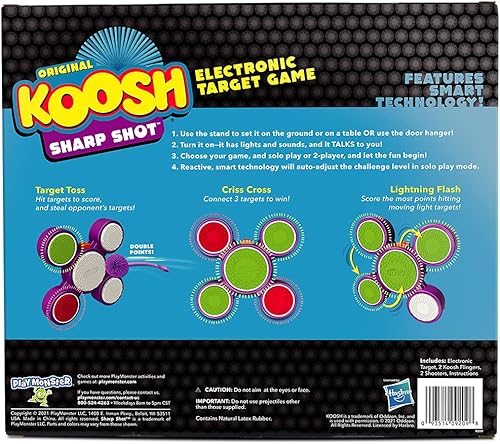 Miniatura 2 de Koosh Sharp Shot - Objetivo interactivo - 3 juegos para jugar - Juega con amigos o contra la IA del objetivo - para mayores de 6 años