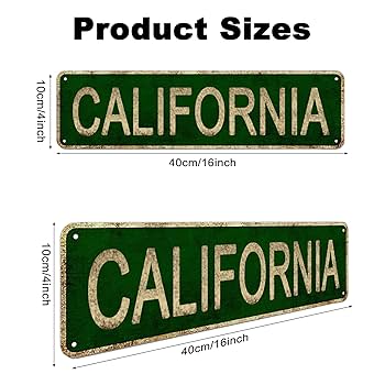 カリフォルニア　California ブリキサイン　文字　アメリカン Amazon.co.jp: LINStore カリフォルニアサイン アメリカの州名