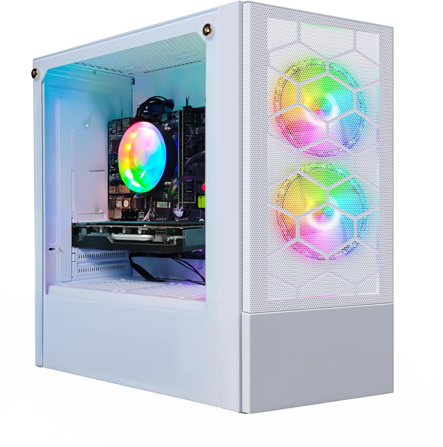 STGsivir PC Gamer Fixe,Ordinateur Gaming,Ryzen 5 3400G,16G DDR4,512G SSD,WiFi 6,BT5.0,Ventilateur RGB x3,Windows11 Pro