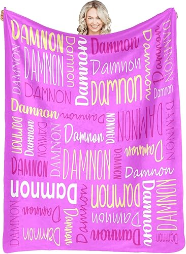 Miniatura 25 de Mantas personalizadas con nombres, regalos para bebés, niñas y niños, manta personalizada de vellón suave y sherpa con nombre para niños y adultos,