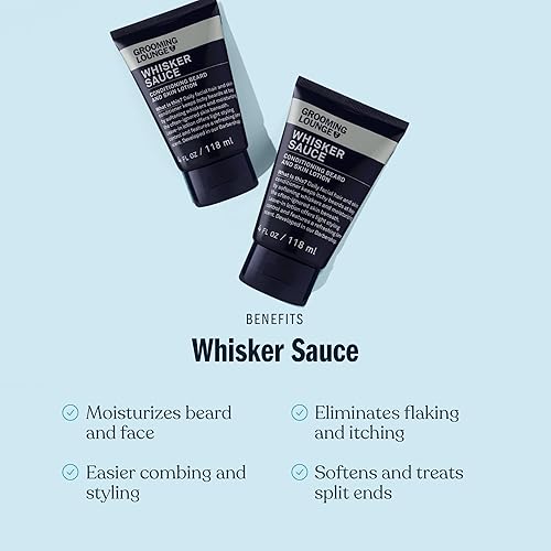 Miniatura 3 de Grooming Lounge Acondicionador de barba Whisker Sauce  Loción acondicionador para barba y piel  Elimina la picazón y la descamación  Permite peinar