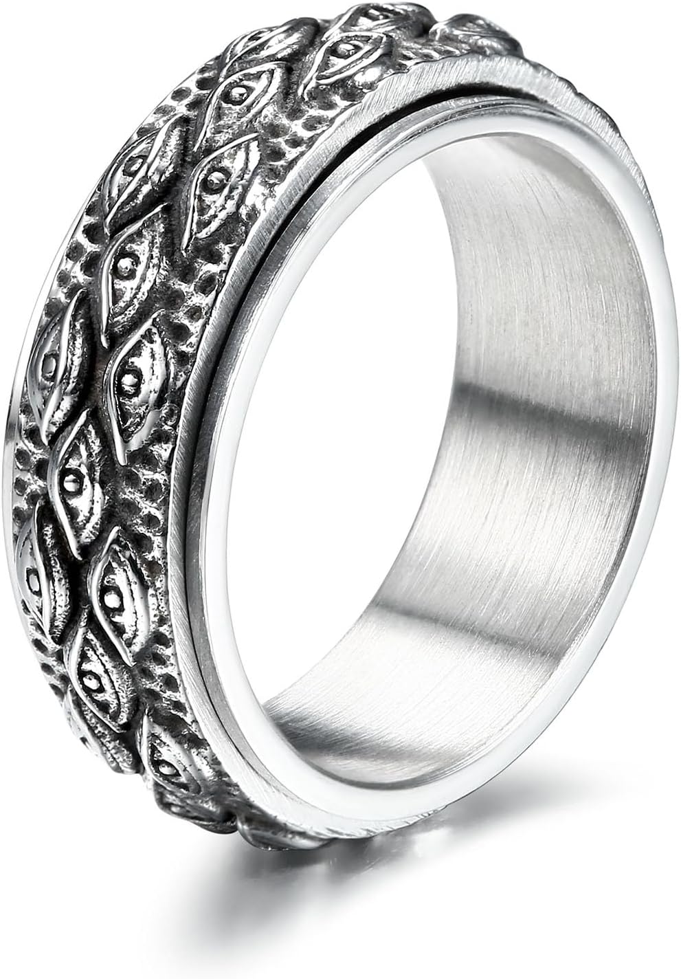 GTHIC Stainless Steel Eye of Providence Spinner Ring for Men Women Black Gold Silver Gothic Ring All Seeing Eye Rotating Band Ring Vintage Evil Eye Fidget Rings For Anxiety Jewelry Size 6-13