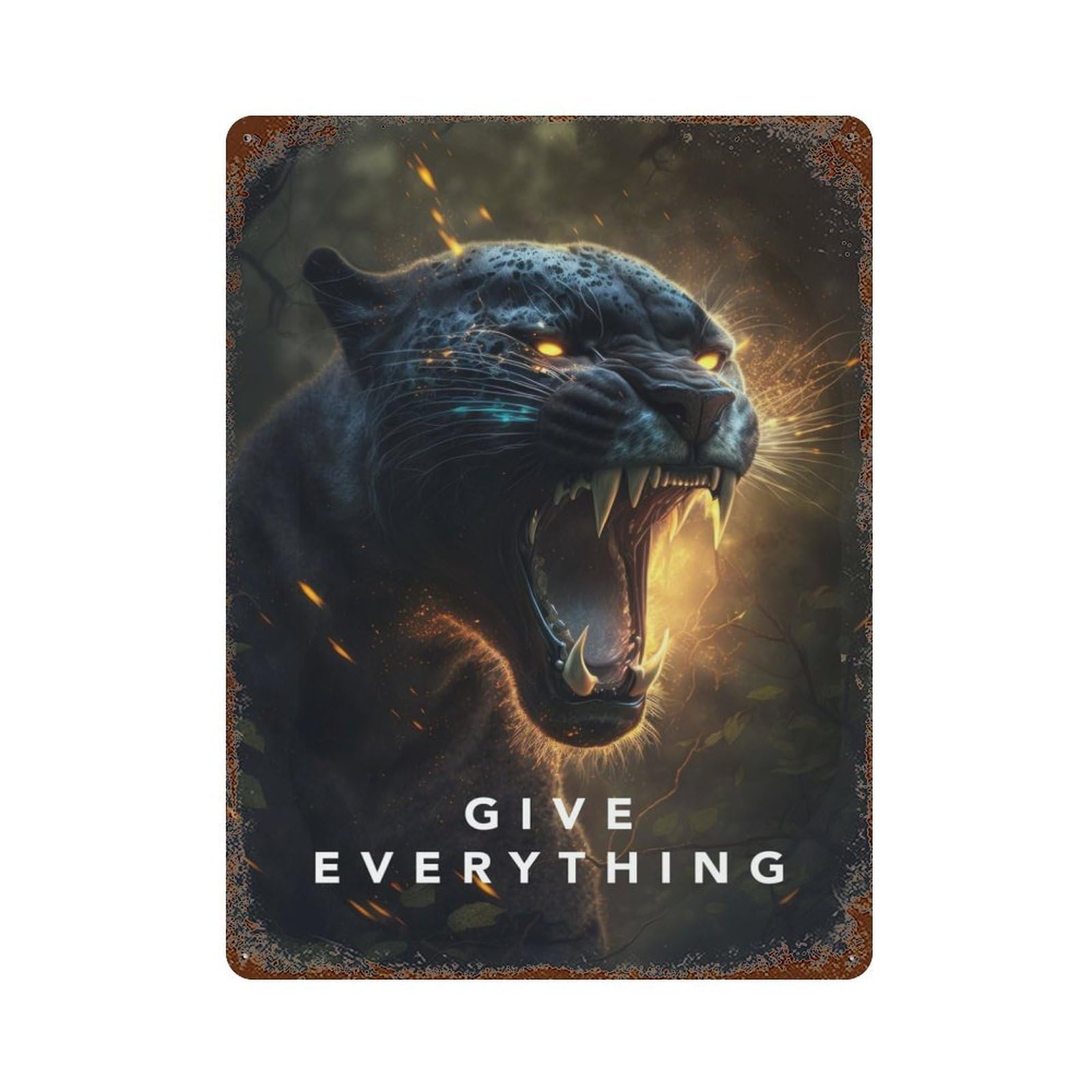 Give Everything Motivation Decorative Tin Sign 15.7"x11.8", Retro Wall Decor for Living Room, Hallway And Home Decor