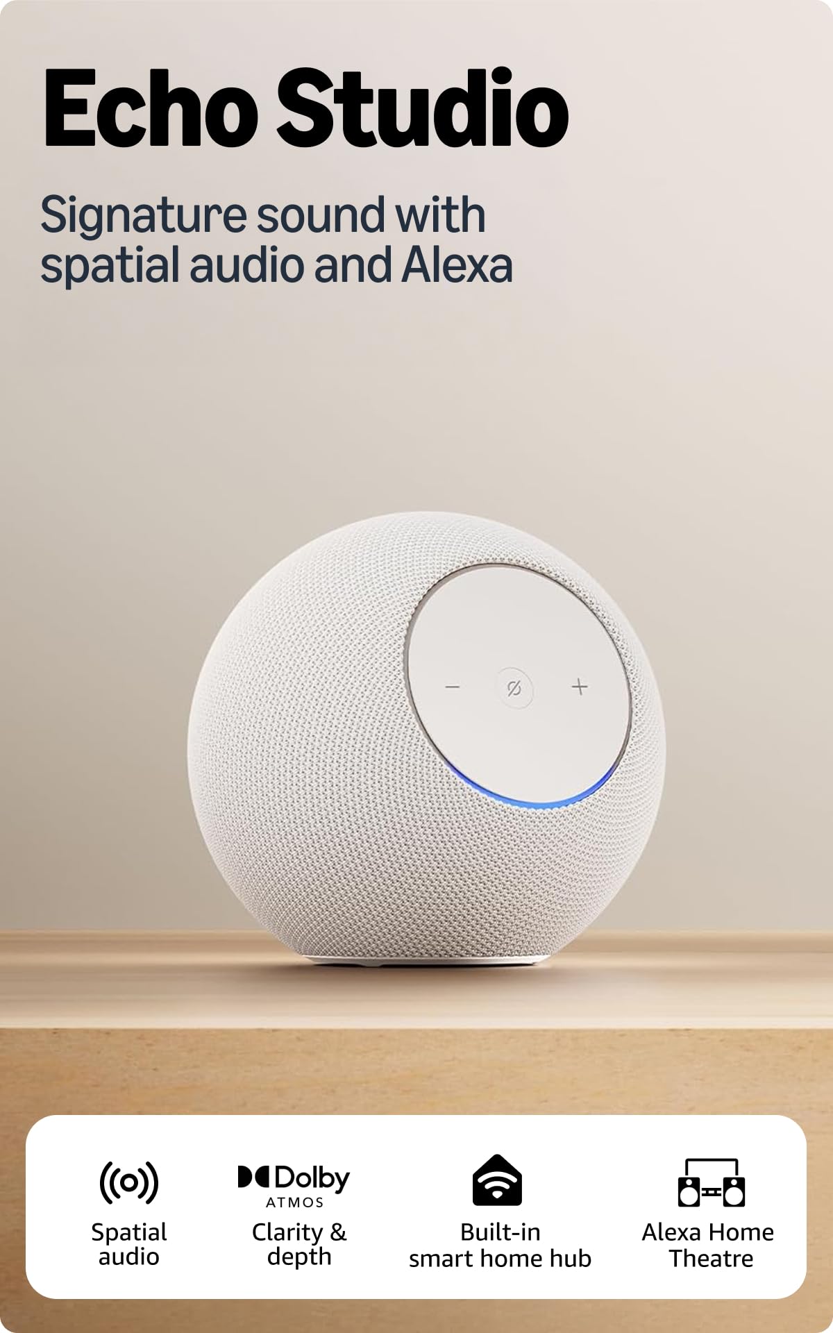 Amazon Echo Studio Glacier White - Image 1