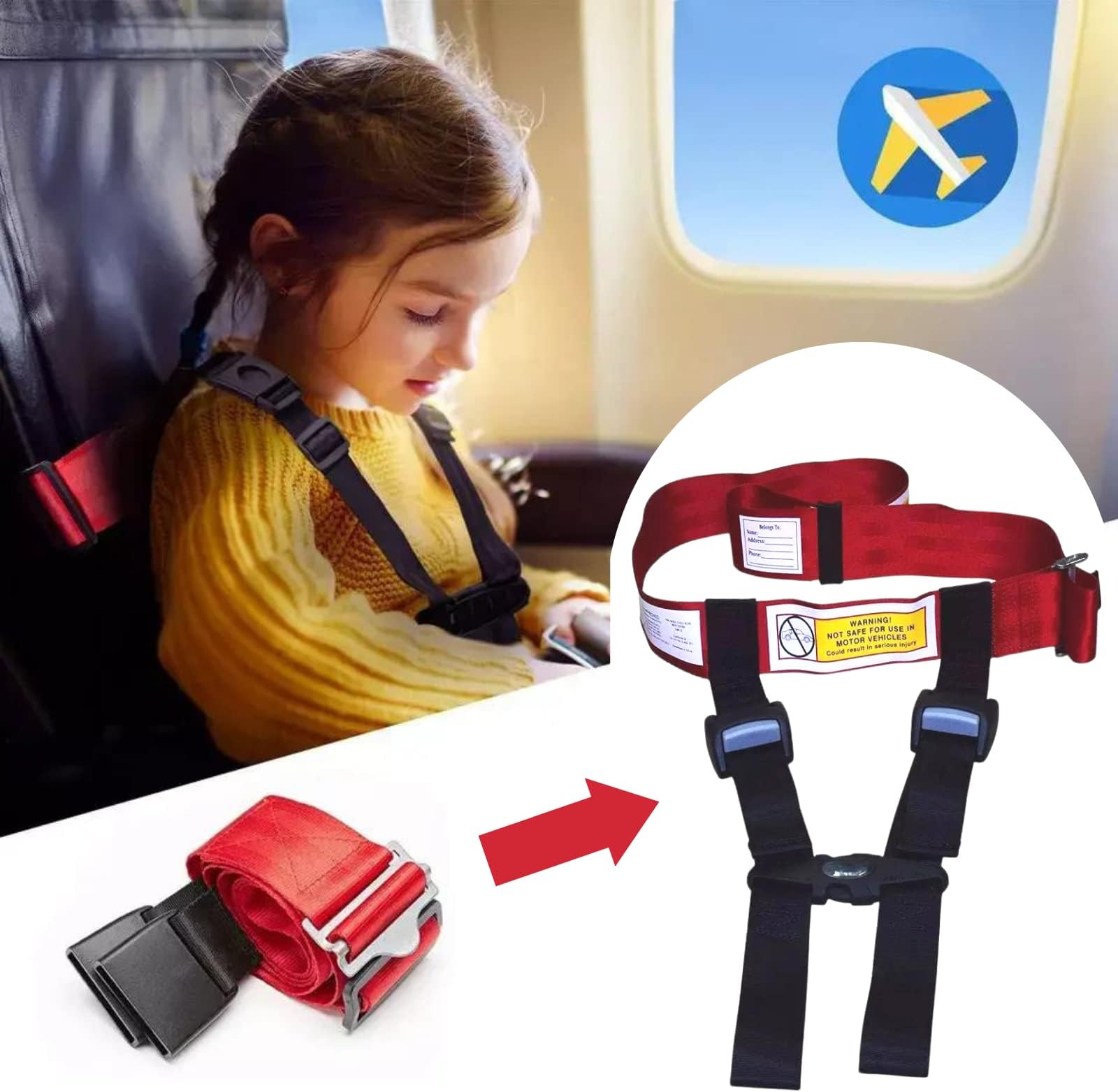 Improved! Child Airplane Safety Travel Harness Toddler