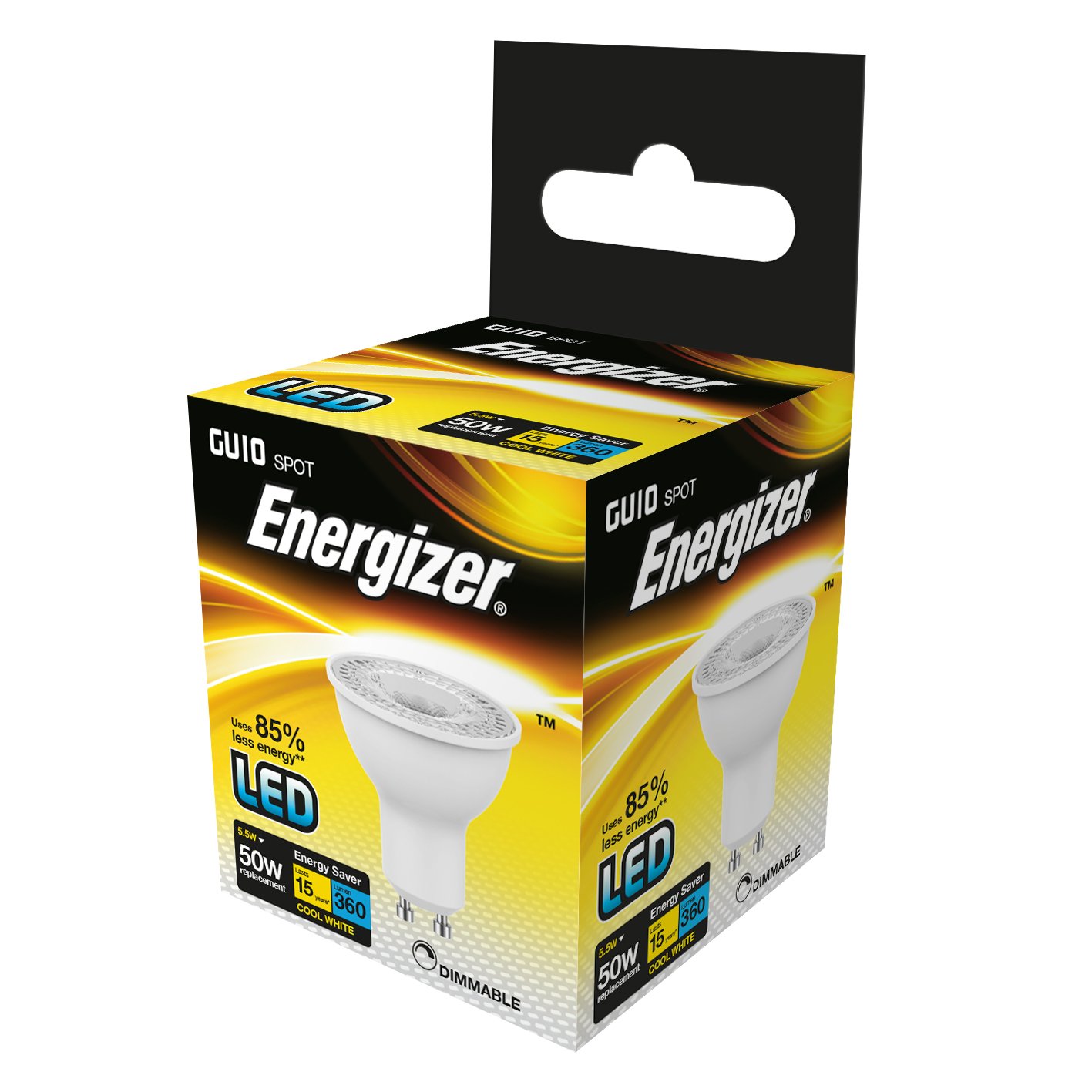 Energizer® White Led Gu10 36° Dimmable Bulb, Cool 375 Lm 4.6W