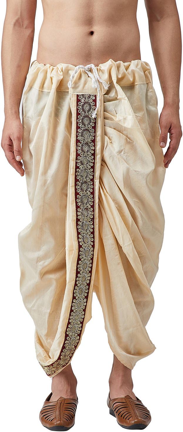 Sojanya (Since 1958 Men'S Silk Fancy Border Dhoti