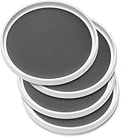 Set of 4 10-Inch Non-Skid Lazy Susan Turntables - Rotating Organizers for Kitchen Pantry Cabinet Fridge Bathroom Storage