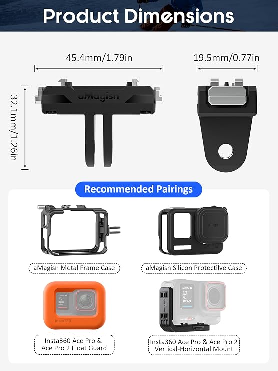 Magnetic Mount for Insta360 X5 & Ace Pro 2 - Quick Release Adapter for Insta360 Camera, Fast & Secure Mounting Solution