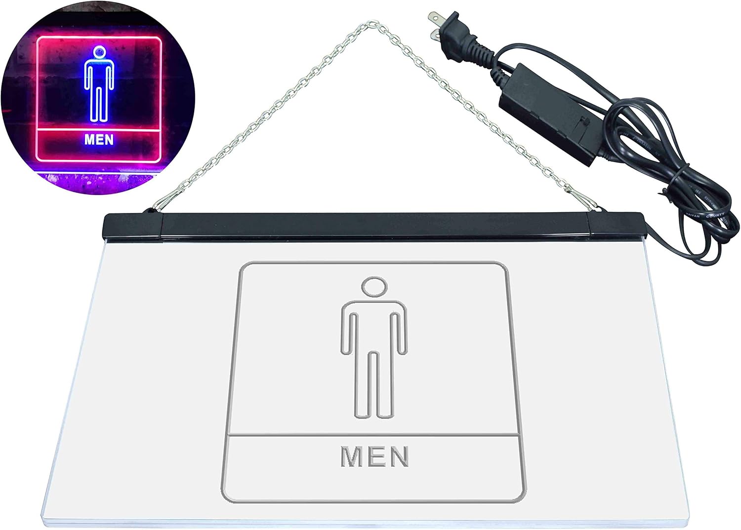 ADVPRO Men Toilet Restroom WC Display Dual Color LED Neon Sign Red & Blue 24" x 16" st6s64-i1015-rb