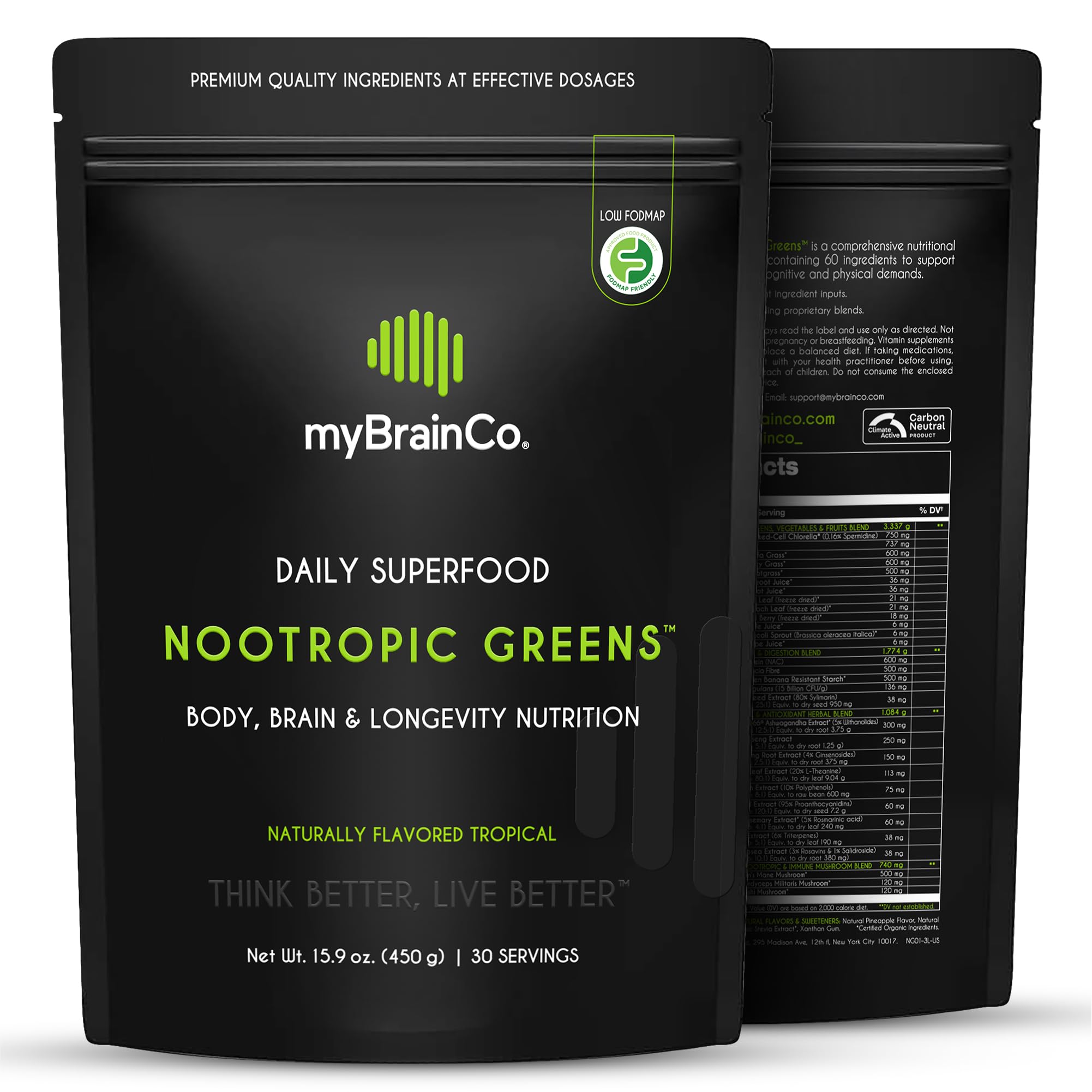 Amazon.com: myBrainCo. Nootropic Greens - Premium All-in-One Body