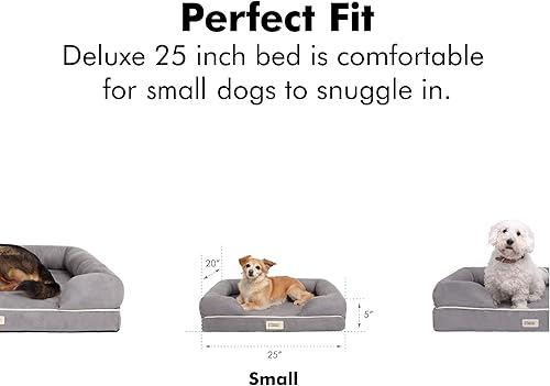 Miniatura 6 de Friends Forever Cama para perros pequeños, sofá ortopédico para perros, colchón de espuma viscoelástica, sofá cama calmante para perros, almohada