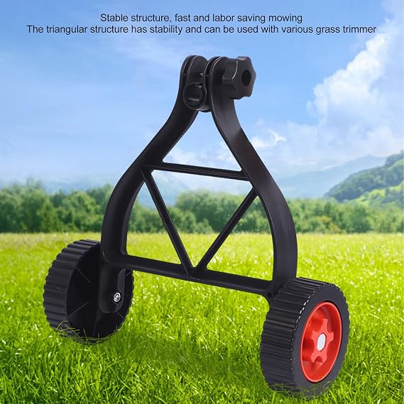 Adjustable String Trimmer Support Wheel, Weed Wacker Wheel, Auxiliary Support Straight Wheels Mower Attachment, Adjustable Support Wheels Auxiliary for Weed Trimmer