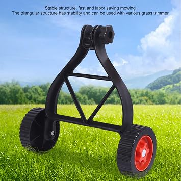 Adjustable String Trimmer Support Wheel, Weed Wacker Wheel, Auxiliary Support Straight Wheels Mower Attachment, Adjustable Support Wheels Auxiliary for Weed Trimmer