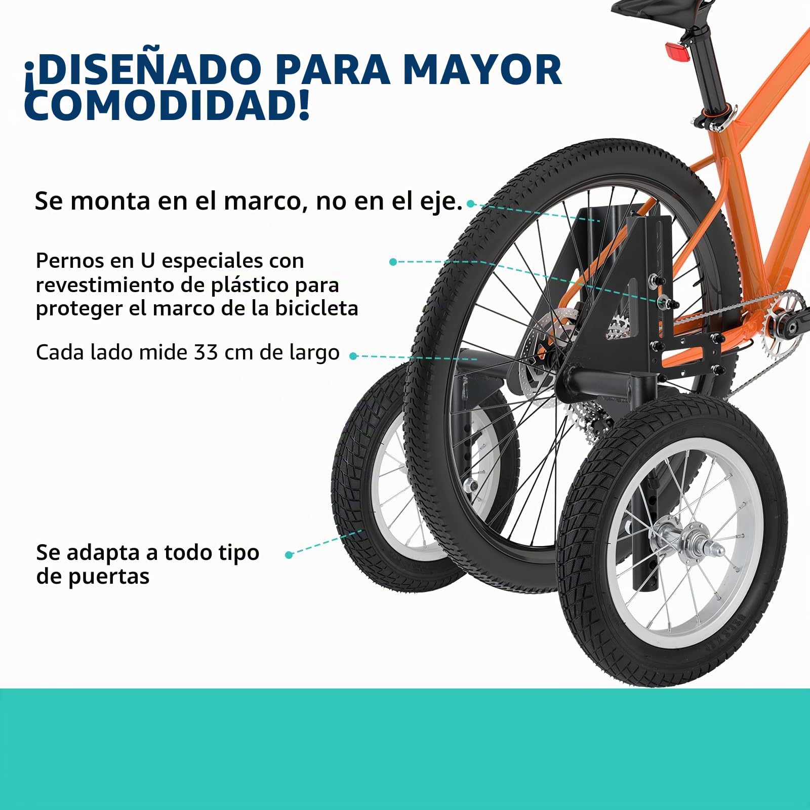 Moshay Ruedas estabilizadoras ajustables para bicicleta de adulto 24-29 pulgadas