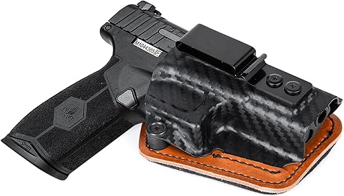 Miniatura 11 de Masada - Funda delgada con almohadilla de espuma cómoda, IWB Kydex y funda híbrida de cuero para pistola IWI Masada Slim de 0.354 in