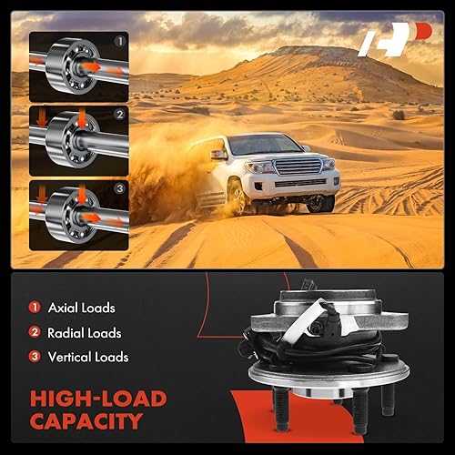 Miniatura 6 de A-Premium 2 rodamientos de rueda delantera y conjunto de cubo compatibles con Explorer 96-01, Ranger 03-09 y Mercury Mountaineer 97-01 y Mazda B4000