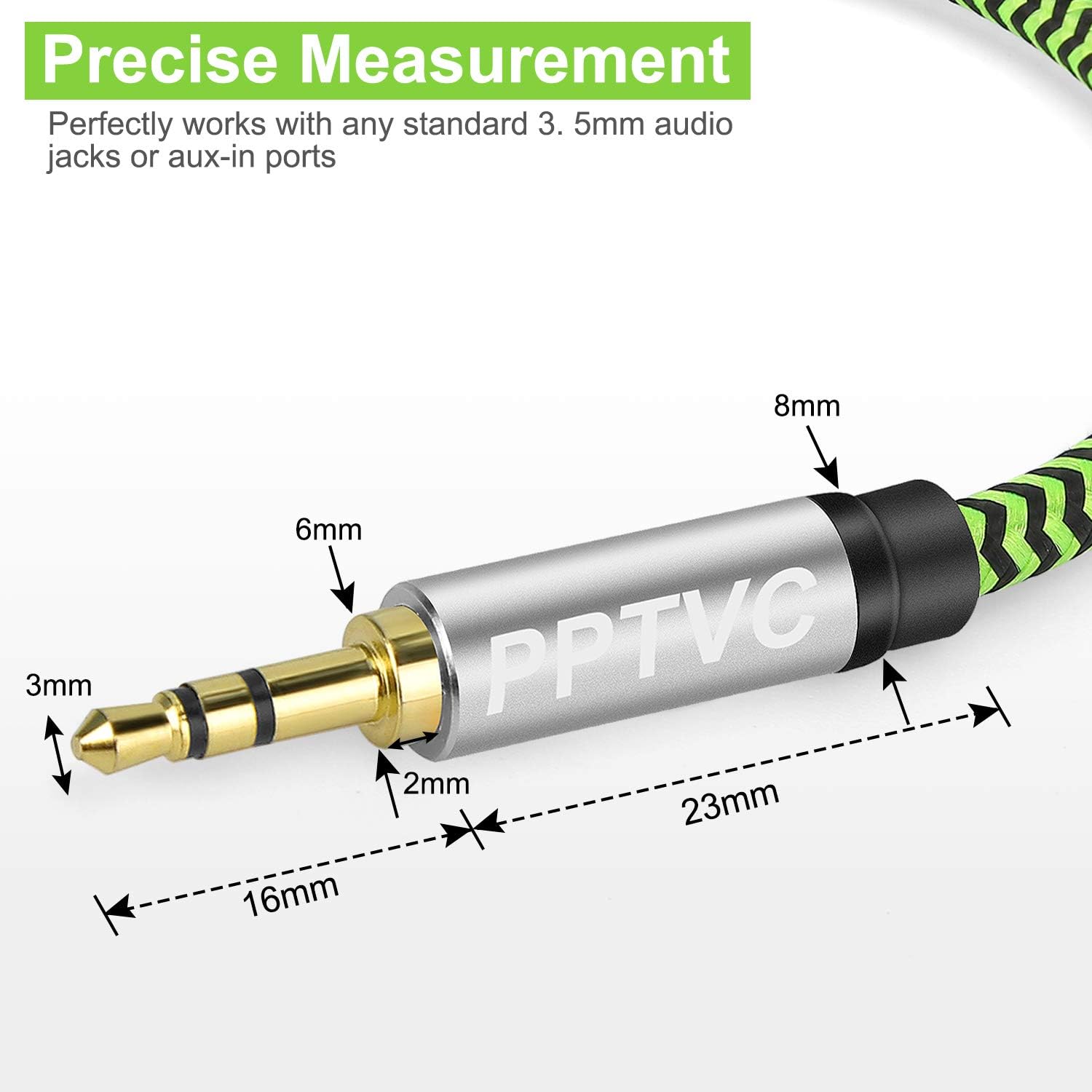 Prоmо 40% оƒƒ PPTVC 3.5mm Male to Male Stereo Auxiliary Audio Cable 100FT, Nylon Braided Unbreakable & Great for iPhones, iPads, Headphones, Smartphones, Notebooks, Cars & Other Devices with 3.5mm Aux Port