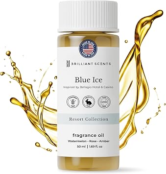 Brilliant Scents Blue Ice Diffuser Oil Refill, 50ml - Inspired by Bellagio Hotel Scent - Luxury Hotel Scent for Home - Premium Fragrance Oil for Diffuser, Long Lasting Aroma