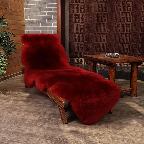 Vista 58 de HUAHOO Alfombra de oveja auténtica de alta calidad, piel de oveja australiana, esponjosa, de lujo, natural, de piel de cordero esponjosa