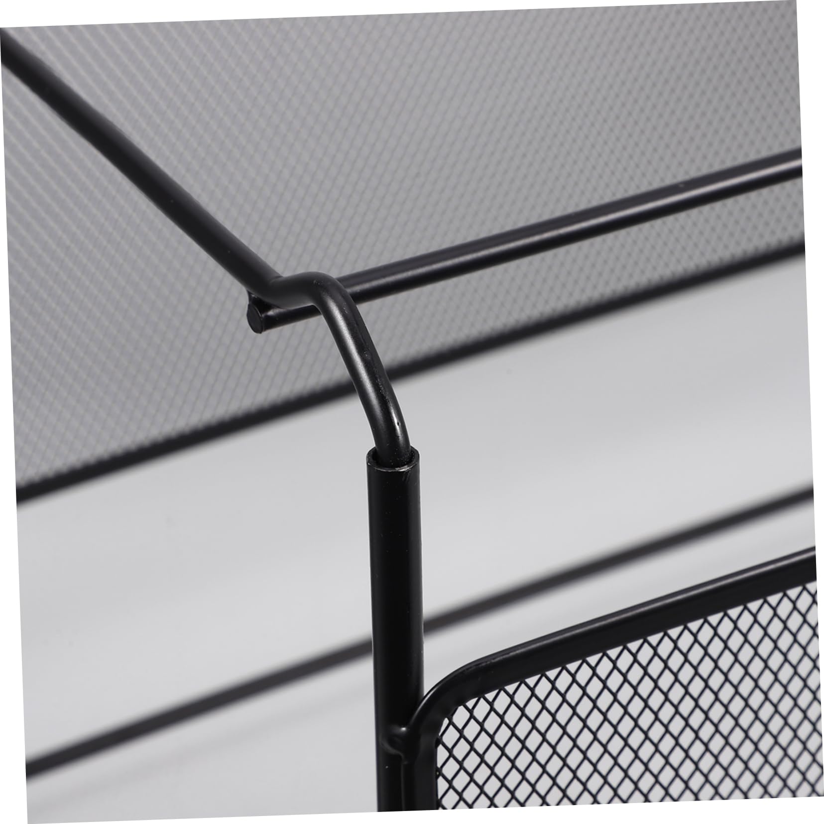 Porta Documenti in Ferro Nero 39x28x25, 5 Cm per File A4 | Struttura a Rete, per Report e Cartelle Sospese, Design Semplice Creativo