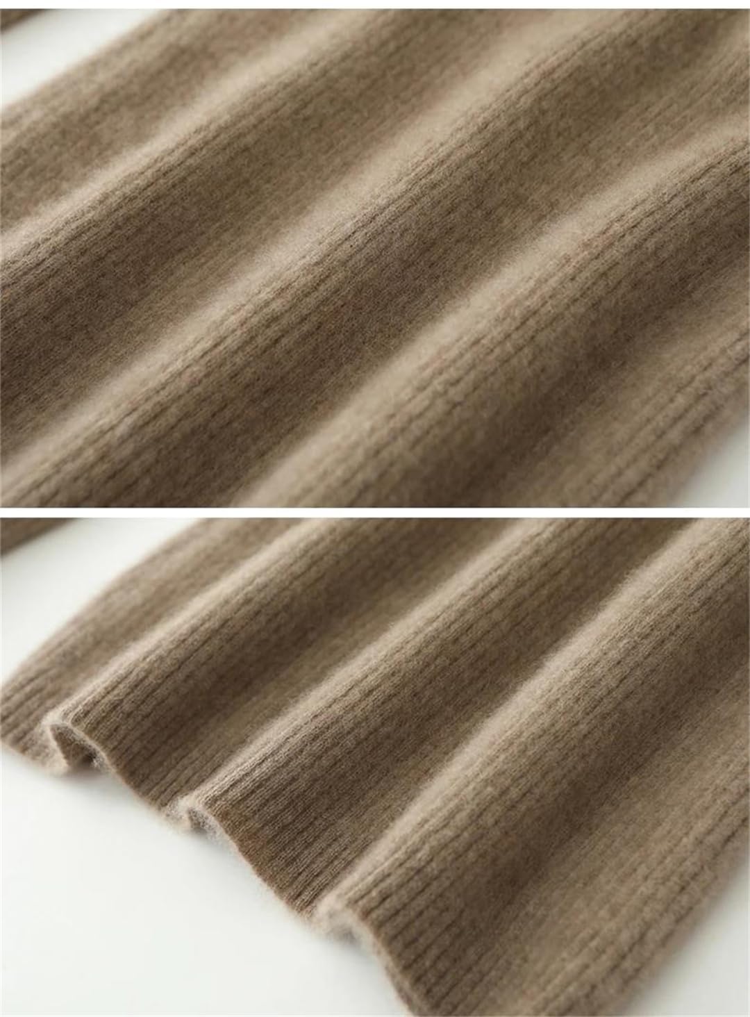 Abito da donna in lana lavorato a maglia autunno inverno midi manica svasata caldo maglione fondoschio-S