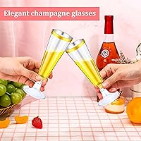 Vista 5 de 100 Pack Plastic Champagne Flutes, 5 oz Disposable Plastic Party Champagne Cups, Clear Toasting Wine Cocktail Glasses Bulk with Gold Rim for Wedding