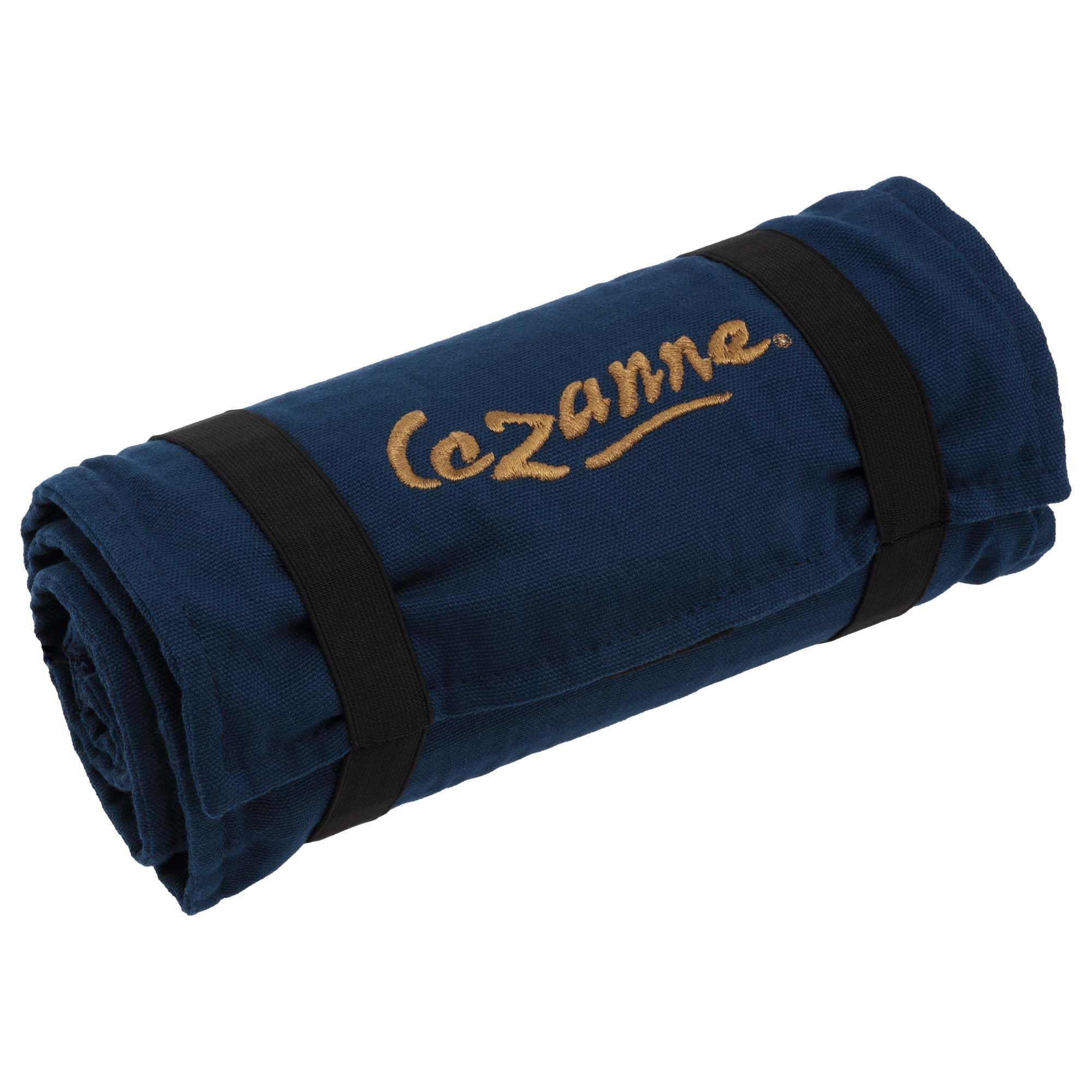 Cezanne - Estuche para lápices de artistas, lona de algodón azul duradera enrollable con bolsa de arte con cremallera para artistas, profesionales, organización ligera y portátil, hasta 72 lápices de