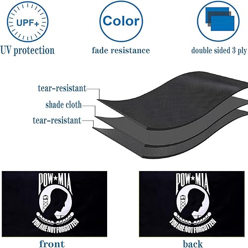 Miniatura 2 de Banderas Pow de 3 x 5 para exteriores, bandera Mia Pow de doble cara, 3 capas, resistente, bandera para exteriores con 2 ojales de latón, protección
