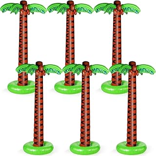 Inflatable Palm Trees Blow Up Coconut Trees Sturdy Luau Party Palm Trees 66 Inch Tall Inflatable Palm Trees for Summer Tropical Beach Hawaiian Party Decoration(6 Pieces)