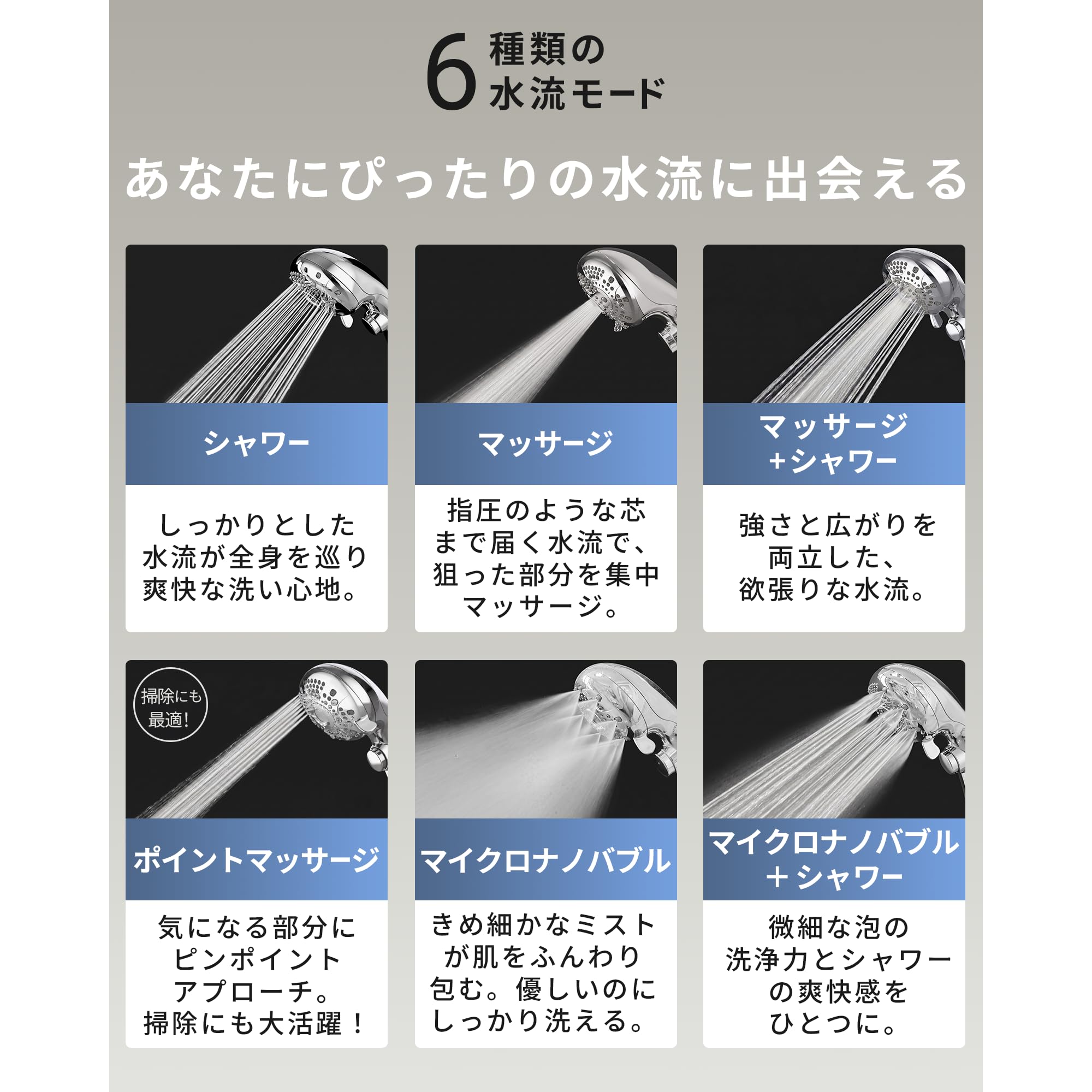 Amazon.co.jp: 【自宅でヘッドスパ体験】ヘッドスパ シャワーヘッド【6