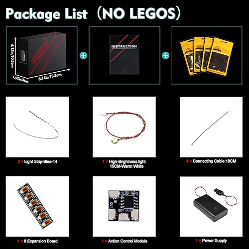 Miniatura 5 de VONADO Luz LED de control de luz para casco Lego The Mandalorian 75328 (solo luces, sin modelos) Kit de iluminación creativa Accesorios compatibles