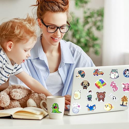 Miniatura 9 de Lindas calcomanías de 200 piezas de calcomanías estéticas Kawaii para niños, adolescentes y adultos, calcomanías de vinilo impermeables, calcomanías