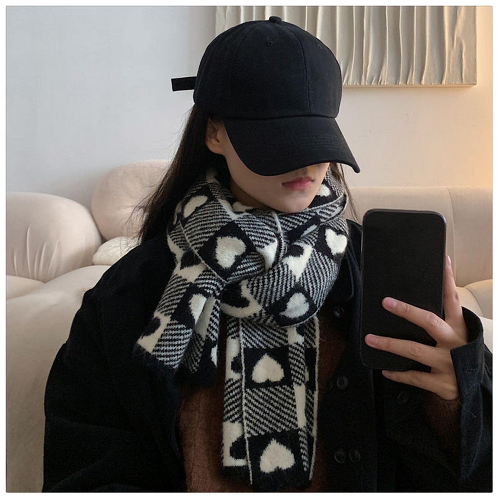 MOGSA Bufandas Mujer Bufanda Invierno Salvaje Otoño e Invierno Espesado Mantener Caliente Imitación Cachemira Largo Chal