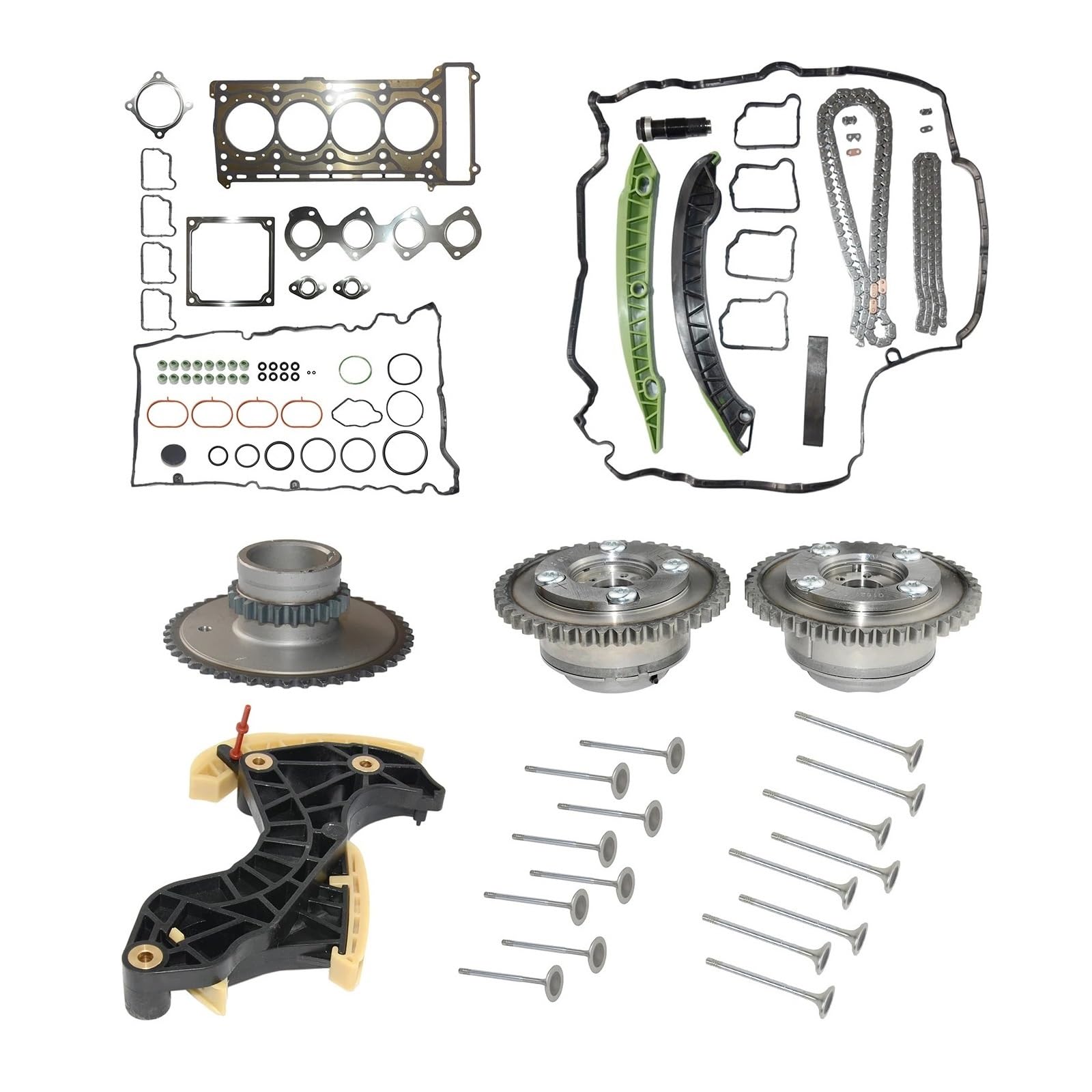 Kits de distribution pour auto Kit de chaîne distribution, jeu joints culasse et vannes Convient pour Mercedes W204 M271 W212 S212 E200 E250 CGI C200 C250 C180
