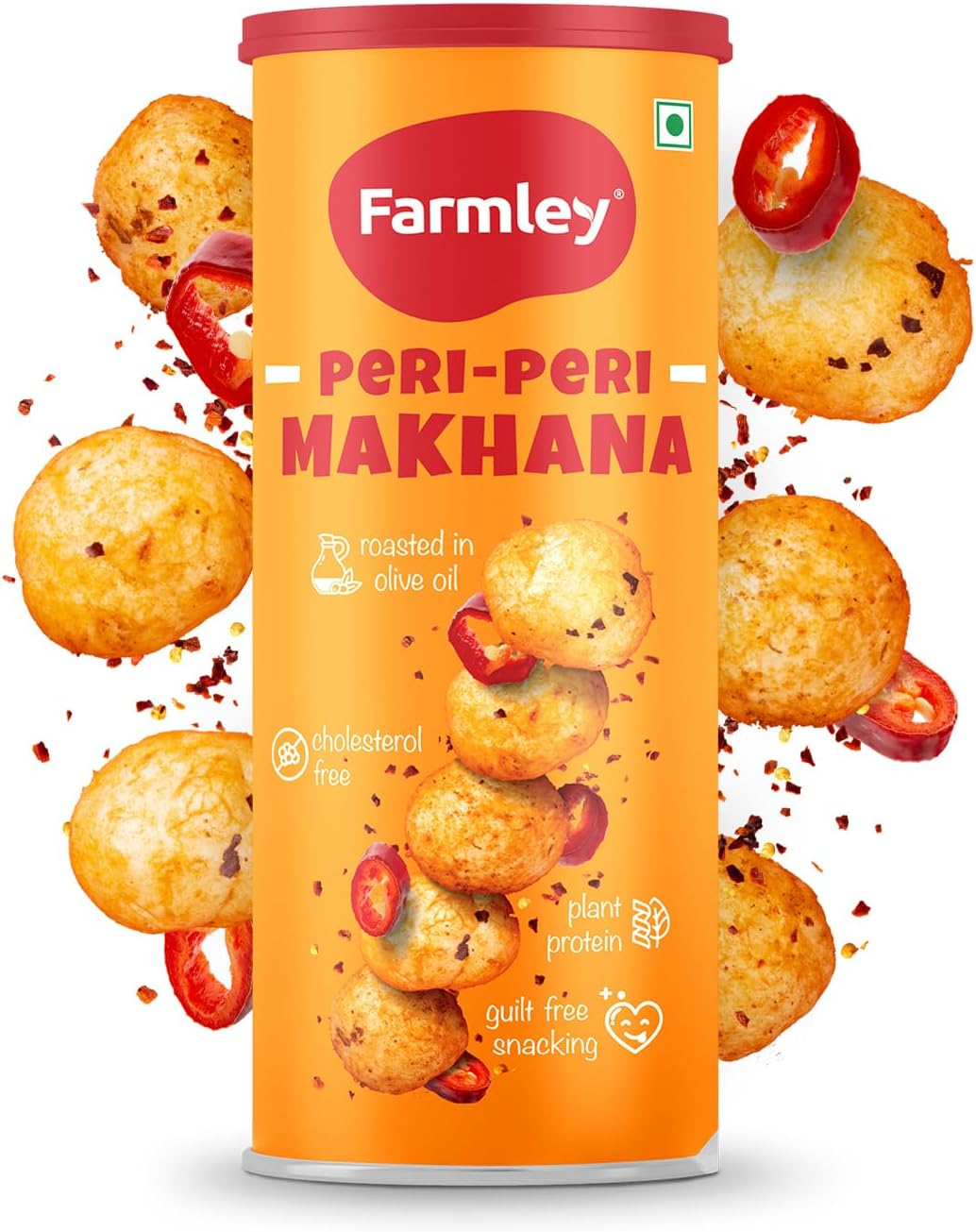 Roasted & Flavored Makhana - Peri Peri Farmley Composite Jar 77 g