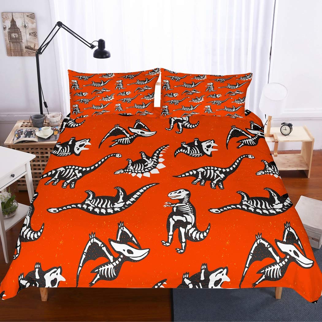 red dinosaur bedding
