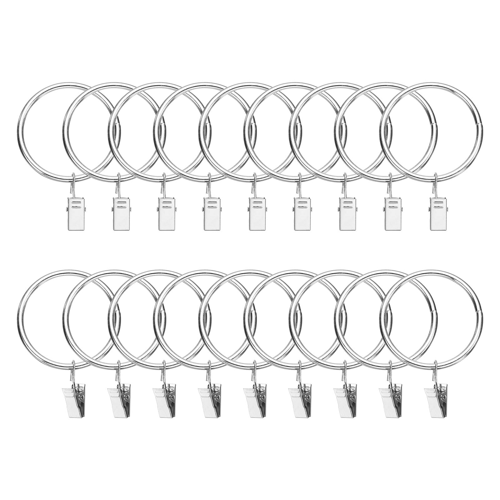 Anillos de cortina antiatascos con ganchos resistentes uxcell 18pzas