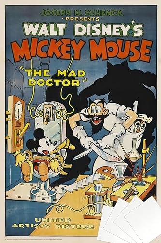 Miniatura 8 de Mickey Mouse - Póster de la película de Walt Disney (The Mad Doctor) (Tamaño: 24" x 36") Sin marco,Laminated Poster,Laminated Poster & Poster