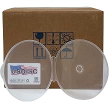 USDISC Clamshell Cases, Single 1 Disc, Clear, Pack of 10
