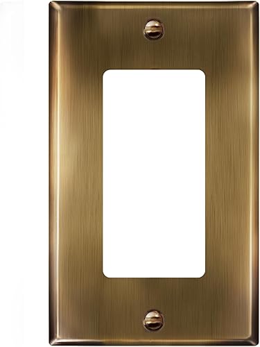 Miniatura 14 de ENERLITES Placa decorativa de pared metálica para interruptor o tomacorriente, cubierta de tomacorriente de acero inoxidable, resistente a la Cobre