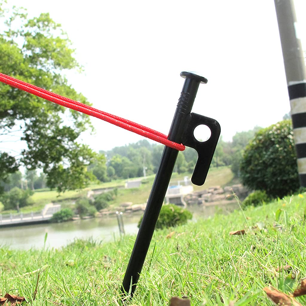 8 Stück Zeltheringe aus Stahl, Nägel für Campingzelte, stabil, unzerbrechlich und unflexibel, für Outdoor-Ausflüge, Wandern, Gartenarbeit, 20 cm (schwarz, 20 cm) (Schwarz 30CM)